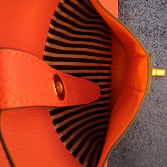 Charming Charlie Tangerine Crossbody/Shoulder Bag Dual Zippers & Snap Closure - Picture 8 of 12
